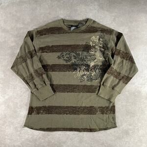 Youth Y2K Grunge Skulls Thermal Point Zero T-shirt Small